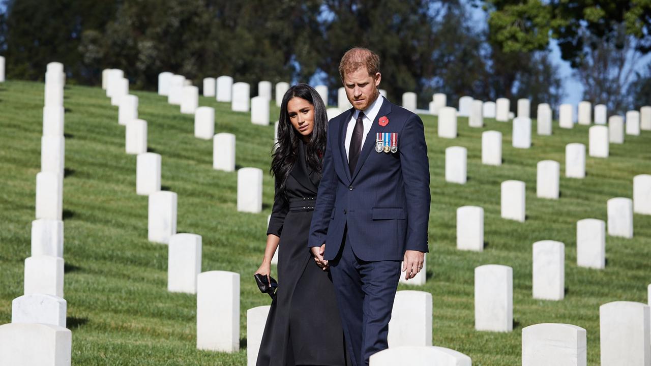 Harry and Meghan's Remembrance Day photos have caused controversy due to their curated nature. Picture: Lee Morgan