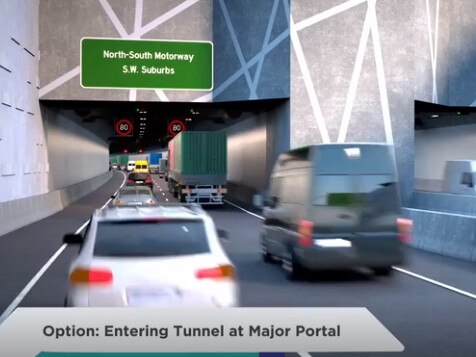 North-South Corridor. Artist impression of River Torrens to Darlington upgrade. Tunnels . Picture: Supplied