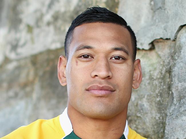 SYDNEY, AUSTRALIA - JULY 01: Australian Wallabies player Israel Folau poses during a portrait session on July 1, 2015 in Sydney, Australia. Folau has continued his commitment to Australian Rugby signing a three-year deal. (Photo by Cameron Spencer/Getty Images)
