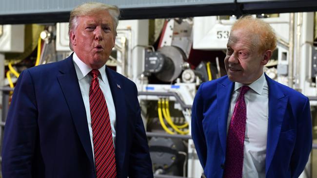 Then US president Donald Trump and billionaire Anthony Pratt at the opening of Pratt Paper Plant in Wapakoneta, Ohio, in September 2019.