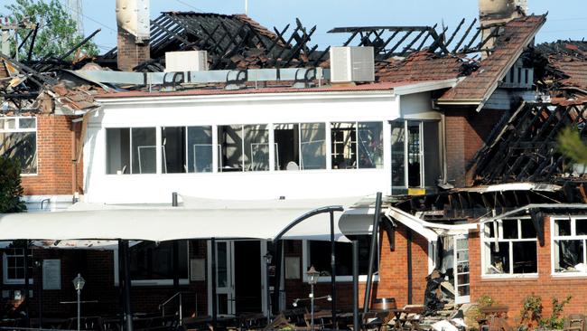 Fire engulfs Penrith's Log Cabin Hotel.