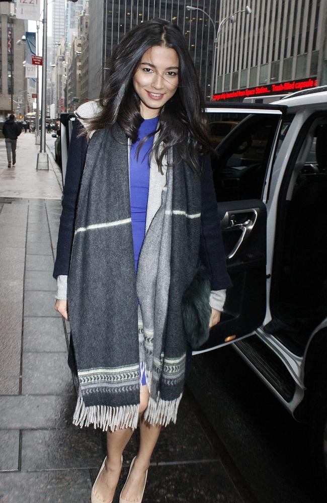 Picture perfect swimsuit model Jessica Gomes on her way to the Sports Illustrated launch in midtown Manhattan overnight. Picture: Splash 