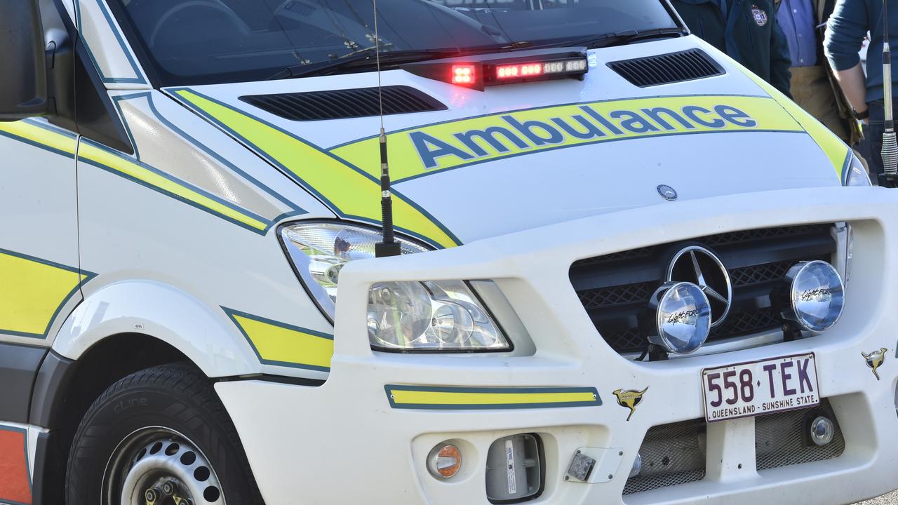 Paramedics from QAS have been called to a two-vehicle crash in Toowoomba. Photo: Bev Lacey / The Chronicle