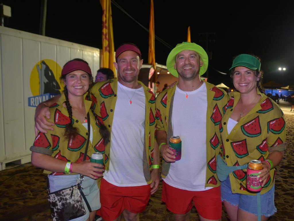 Chelsea, Mullet, Josh and Emma at the Melon Fest Beach Party