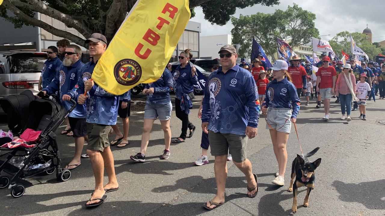 The Mackay Labour Day March for 2022 started off on Gregory St and made its way to Queens Park. Picture: Duncan Evans