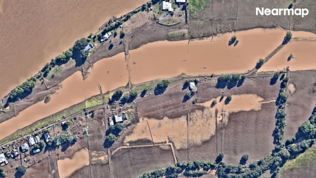 Glenthorne also faced extensive flooding as waters from local creeks and the nearby Manning River rose far beyond their usual levels. Picture: Nearmap