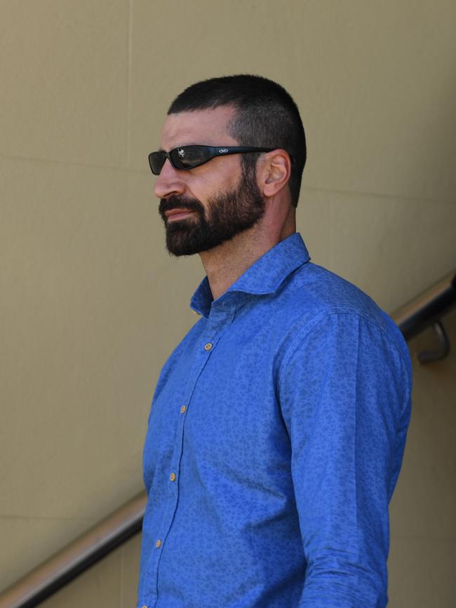 John Peros leaves the Mackay Court House during an inquest into Shandee’s murder.