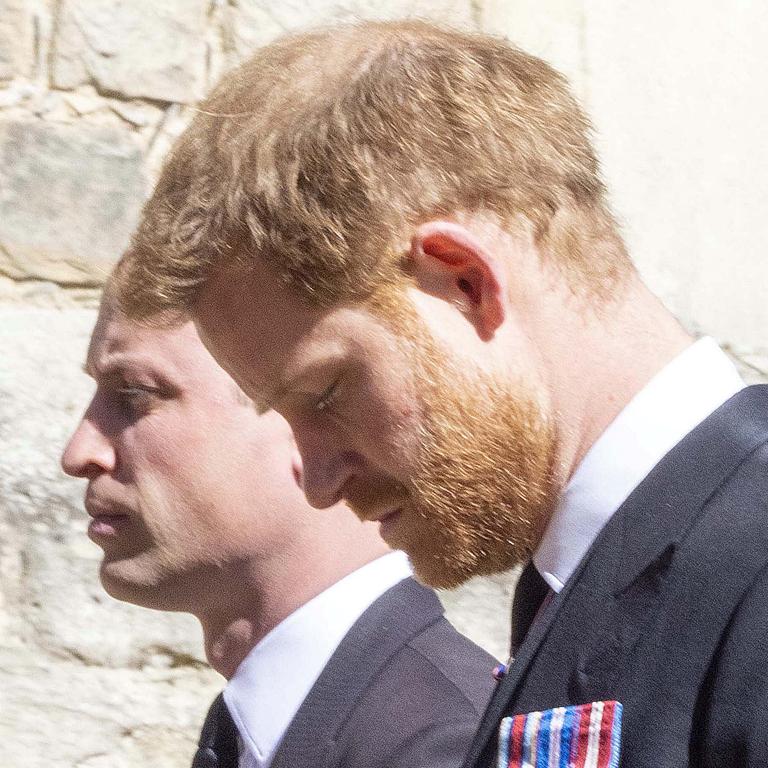 William and Harry were last photographed together at the funeral of Prince Philip. Picture: Ian Vogler-WPA Pool/Getty Images