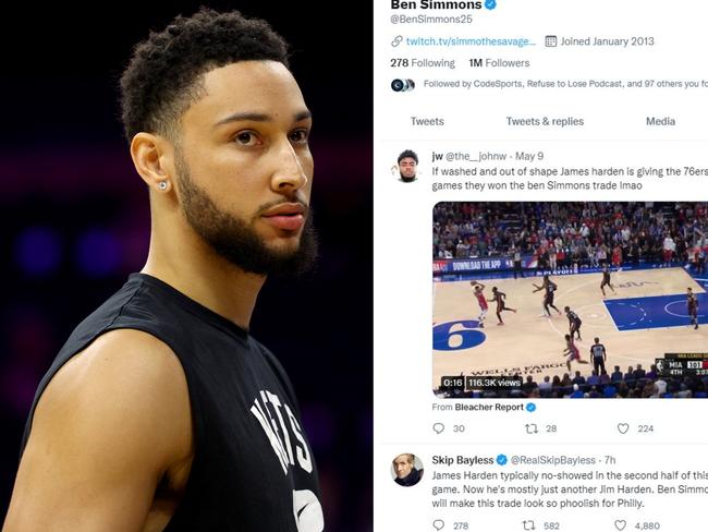 Ben Simmons' like history on Twitter.