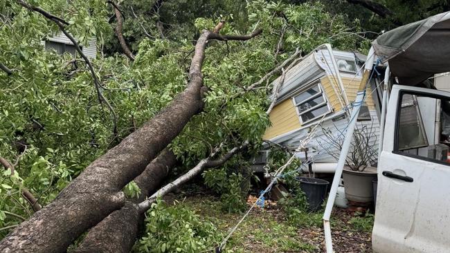 At least four caravans were damaged in the storm. Picture: Jo Hersey