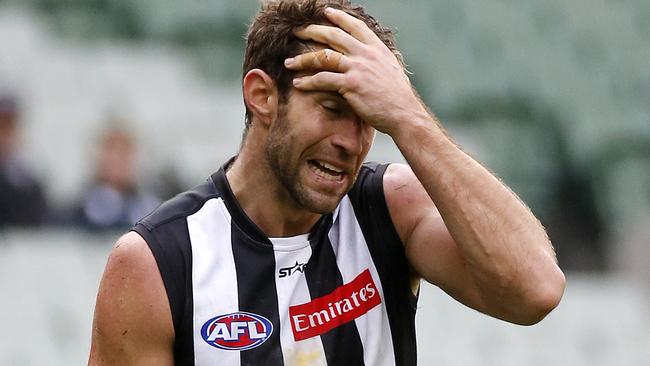 Travis Cloke faces an uncertain future. Picture: George Salpigtidis