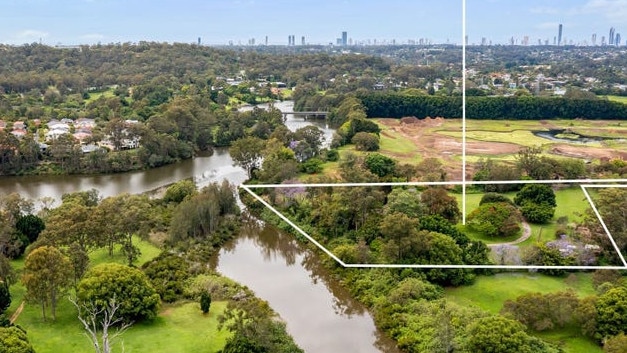 An aerial shot of the properties at 7 &amp; 9 Eden Court, Nerang.