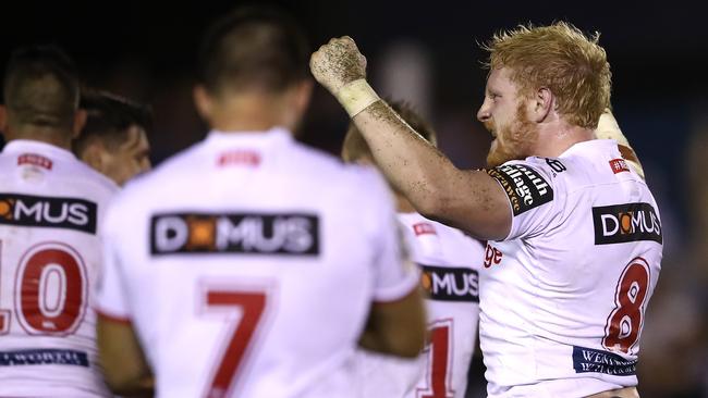 James Graham celebrates the Dragons’ win over the Sharks.