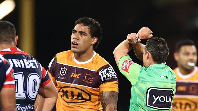 Joe Ofahengaue is fighting for his Broncos career. Picture: Cameron Spencer/Getty