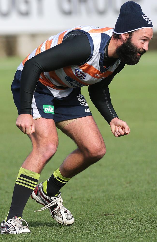 Jimmy had an RDO against the Dockers, so here is a pic of the beard in training. Picture: Mike Dugdale