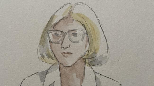 Lesley Harris, Director of Nursing at Innisfail Hospital at the time Rajwinder Singh was working there, was called to the witness stand in the trial of Toyah Cordingley's alleged murder in 2018. Illustration: Julie Haysom