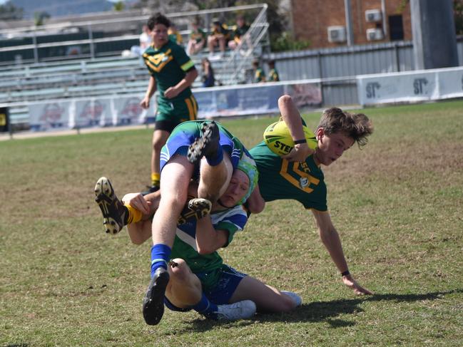 Rockhampton District Secondary Schools Rugby League grand finals, Year 9A, St Brendanâ€™s College versus The Cathedral College Browne Park, September 10, 2022.