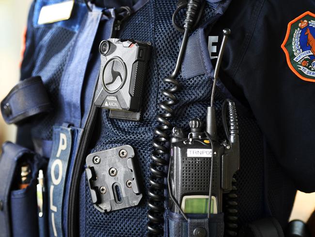 Darwin police officer Sergeant Dean Barrett with the Body Worn Video (BWZ) that has been used over the past year in the top end and can now be used as evidence in the court of law.Picture: Justin Kennedy