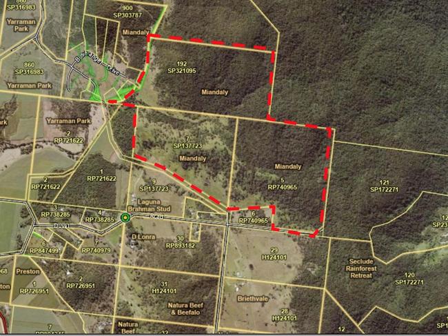 The location of the proposed Twin Creeks Eco Park in Preston, Whitsundays. Picture: Veris