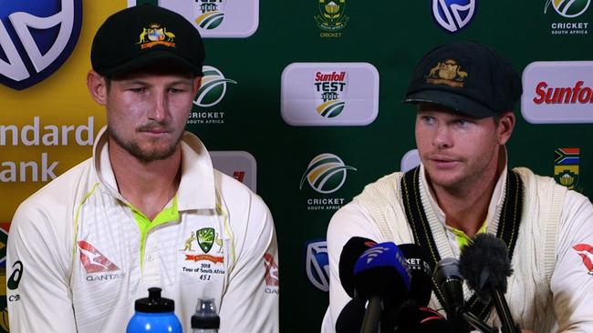 Cameron Bancroft and Steve Smith have been vilified. (AFP PHOTO)