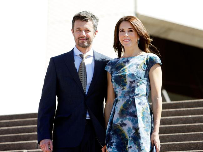 Crown Prince Frederik and Crown Princess Mary during their last official visit to Australia in 2013. Picture: Getty Images