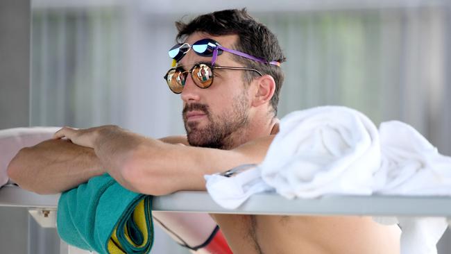 Australian swimmer Matt Abood at the team’s training camp at the University of Auburn Aquatic Centre in Alabama.