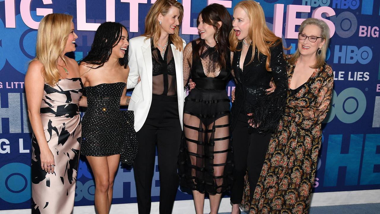 The Monterey Five — Reese Witherspoon, Zoe Kravitz, Laura Dern, Shailene Woodley, and Nicole Kidman — with new addition Meryl Streep at the Big Little Lies Season 2 Premiere at NYC’s Jazz at Lincoln Center.