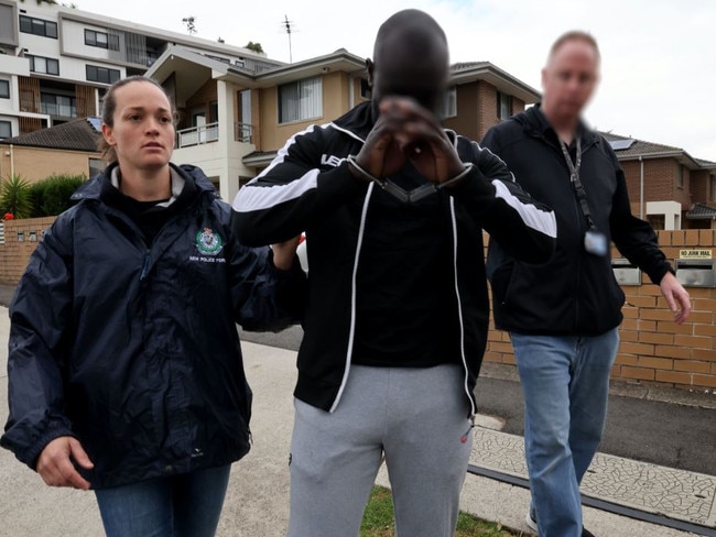 Five men have been charged following an ongoing investigation into the supply of large commercial quantities of drugs concealed in shipping containers. Picture: NSW Police