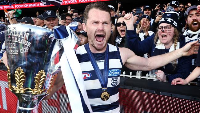 MELBOURNE . 24/09/2022. AFL Grand Final.  Geelong Cats vs Sydney Swans at the MCG.    Patrick Dangerfield of the Cats    . Picture by Michael Klein