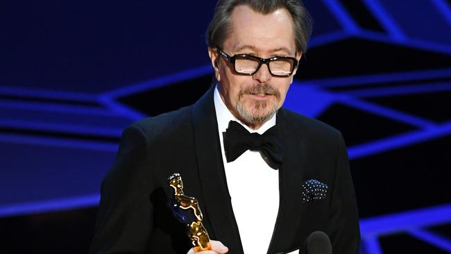 Actor Gary Oldman accepts Best Actor for 'Darkest Hour' onstage during the 90th Annual Academy Awards. Picture: by Kevin Winter/Getty Images.