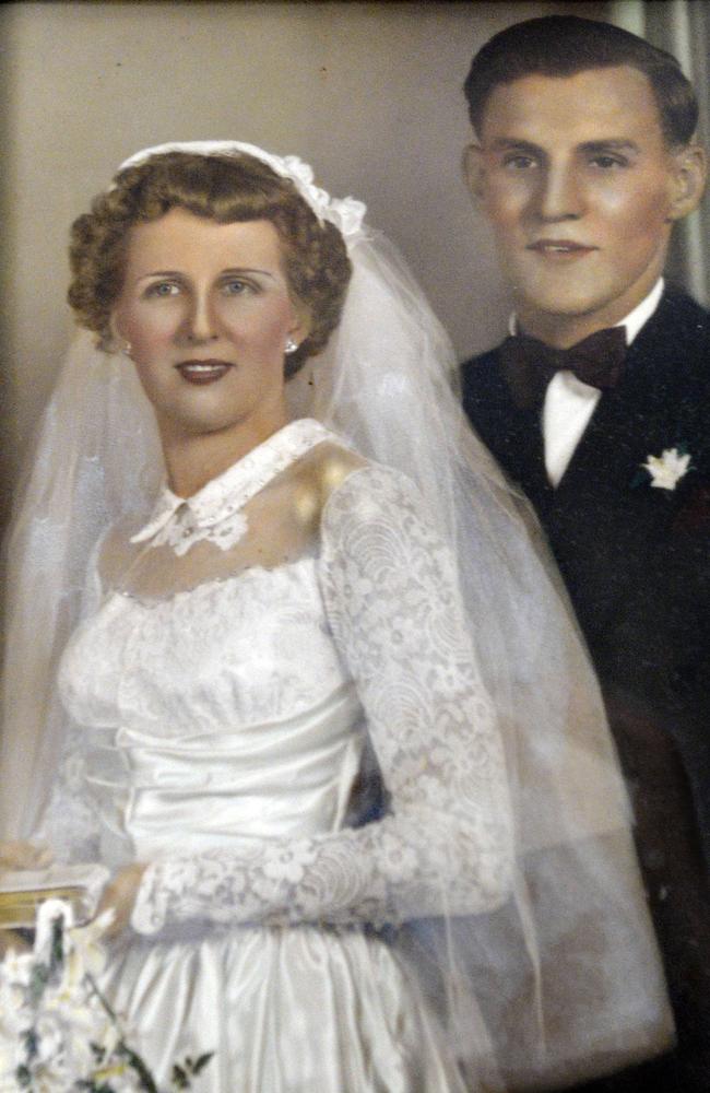 Shirley and Stan Walker on their wedding day April 9 1955. Photo Inga Williams / The Queensland Times