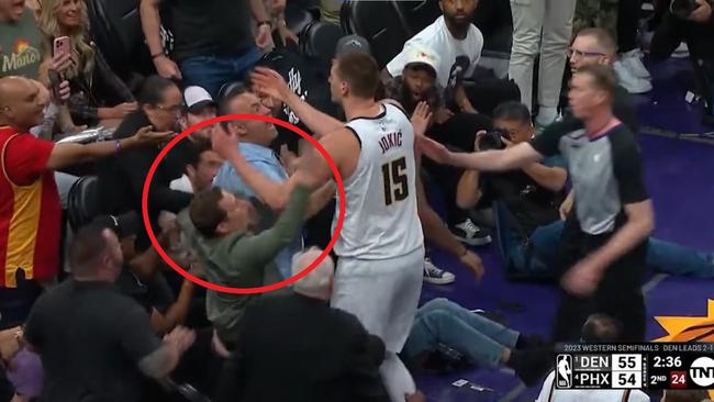 Nikola Jokic elbows NBA owner