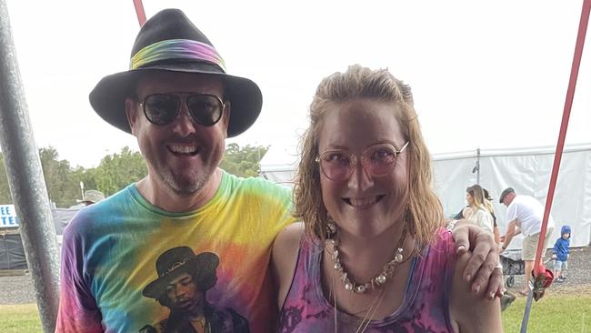 Brent and Wendy Fleming with their children at Bluesfest 2023. Picture: Savannah Pocock