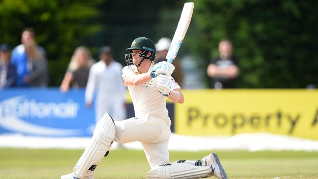 Steve Smith got out slogging in Australia’s tour match. Picture: Getty Images