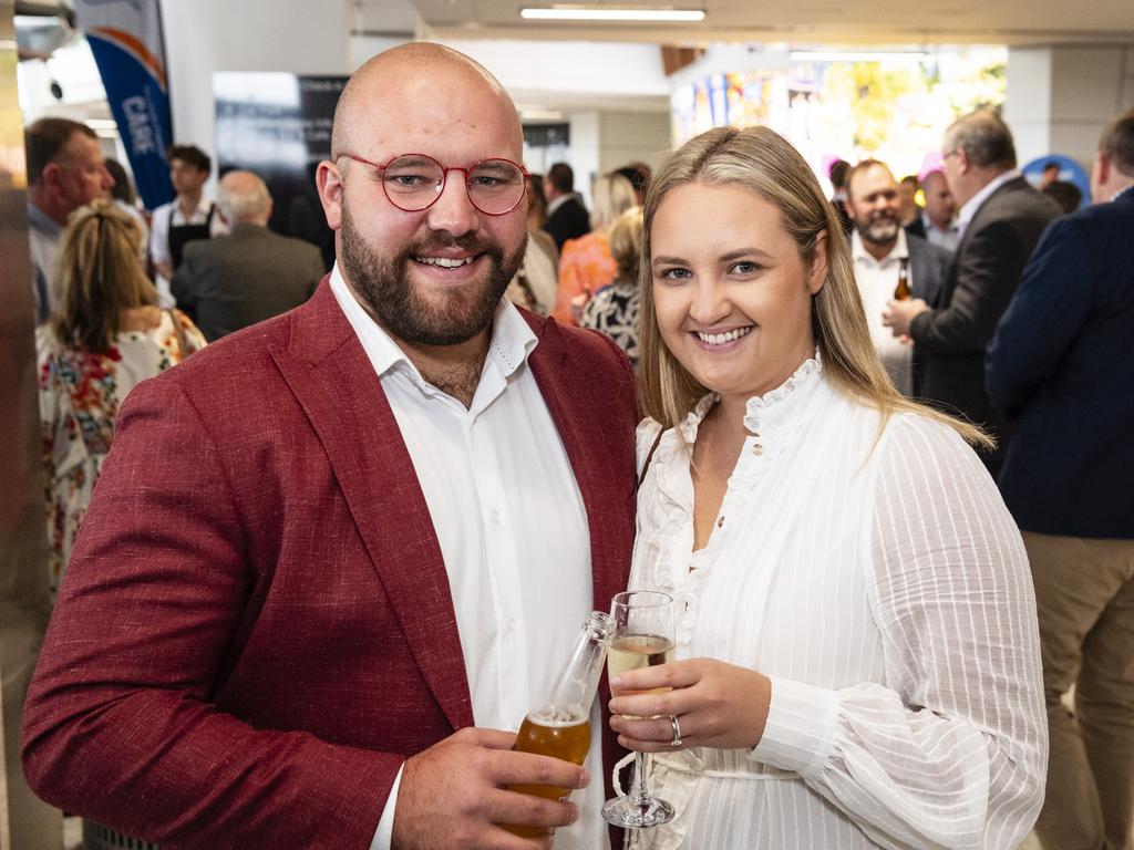 Ben and Taylor Liesch at It's A Bloke Thing 2023 at Wellcamp Airport, Friday, August 18, 2023. Picture: Kevin Farmer