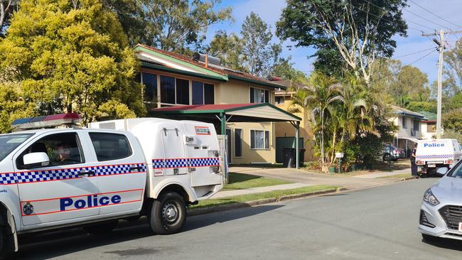 Police at the scene. Picture: Thomas Morgan