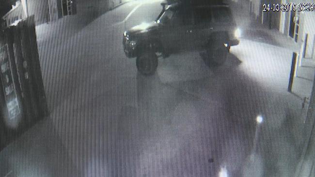 The thieves ram into the garage with their 4WD. Picture: NSW Police