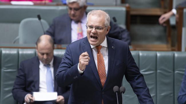 Scott Morrison during question time in the House of Representatives. Picture: Gary Ramage