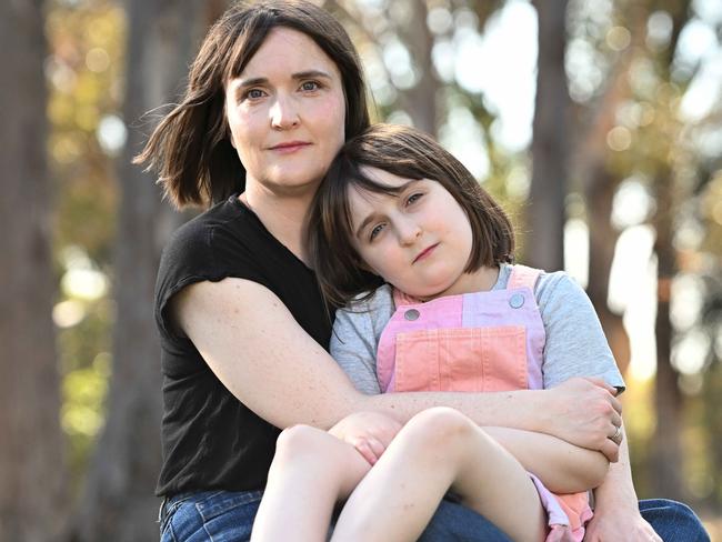 New research linking air pollution to peanut allergies in kids. Mae Foley-Jenkin, 8, was diagnosed with peanut, diary and egg allergies at 8 months old after an allergic reaction saw her breakout in hives across her entire body. She is with mum Eleanor Jenkin. Picture: Josie Hayden