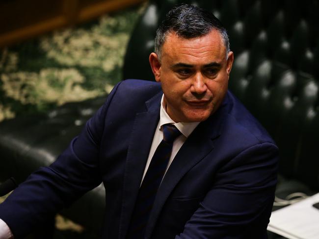 SYDNEY, AUSTRALIA - NewsWire Photos FEBRUARY 16, 2021, Deputy Premier and NSW Nationals leader John Barilaro answers questions from the opposition during Question Time in the Legislative Assembly at New South Wales Parliament House in Sydney, Australia. Picture: NCA NewsWire / Gaye Gerard