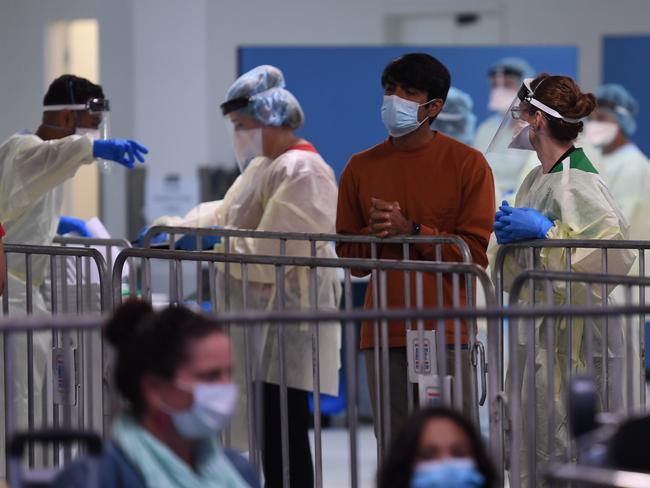 NT Health have implemented new testing measures at Darwin Airport Picture: Amanda Parkinson