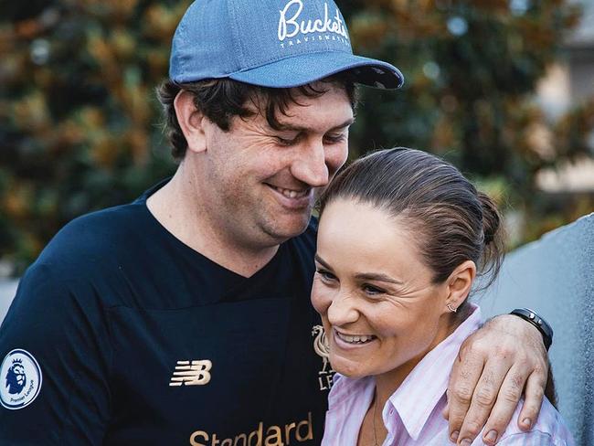 Instagram image of Garry Kissick and Ash Barty announcing their engagement.