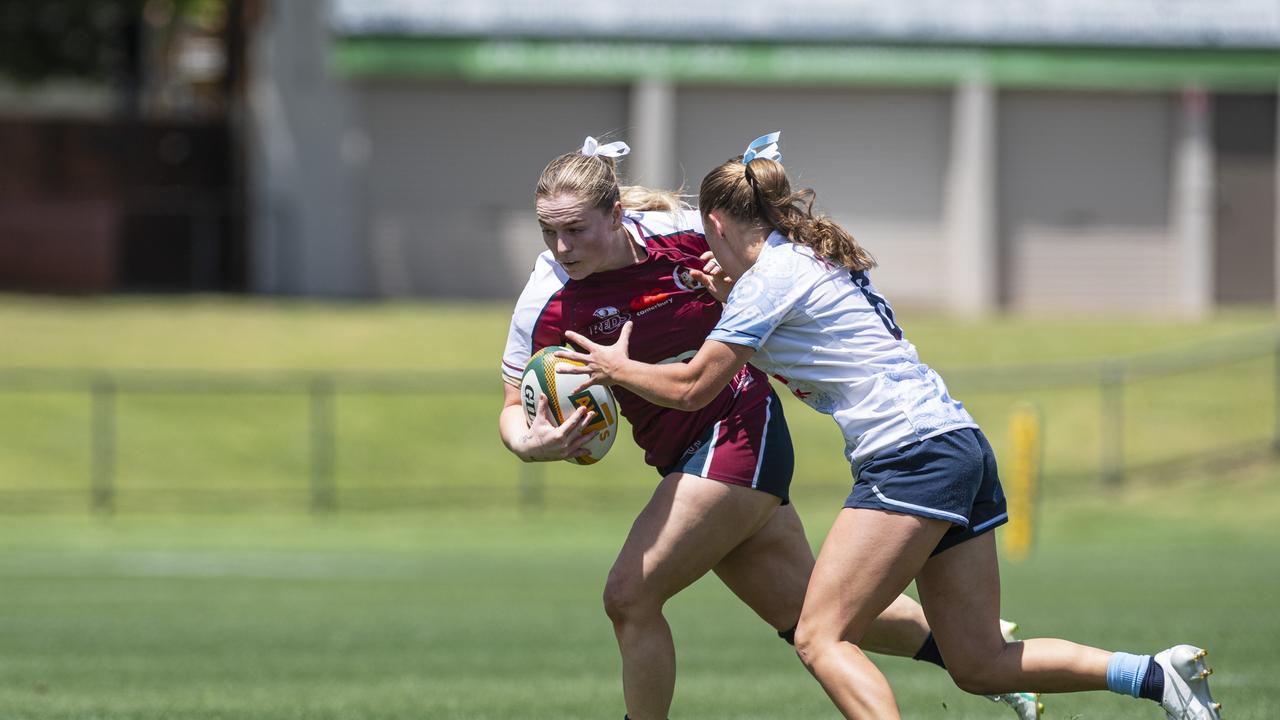 Carys Dallinger of Queensland Reds as Downs Rugby host Next Gen 7s at Toowoomba Sports Ground, Saturday, October 12, 2024. Picture: Kevin Farmer