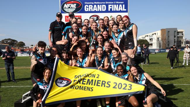 St Mary's celebrates its NFNL Division 2 premiership. Picture: Hamish Blair