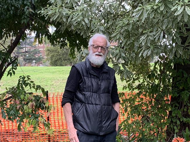 Genazzano College fence issue.  Bryan Gracey is fighting for neighbours to retain access to the school grounds. The view from the Gracey backyard is now obscured. Picture: Supplied