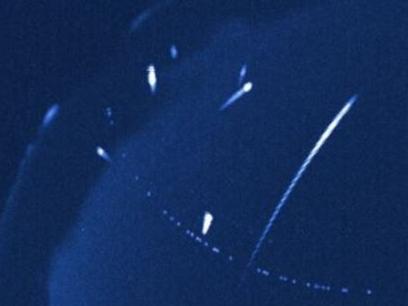 A composite image of meteors in the Lyrid shower over the US state of New Mexico in 2012. Picture: NASA
