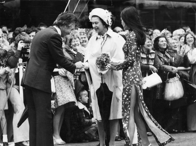SA Premier Don Dunstan and his Adele Koh farewell the Queen after her walk along Rundle Mall.