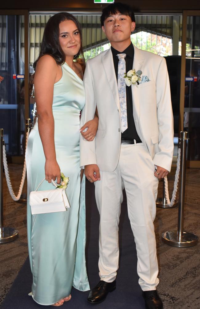 Luisa Taka and Vincent Chen at the Sunshine Coast Grammar School formal 2023. Photo: Jorina Maureschat