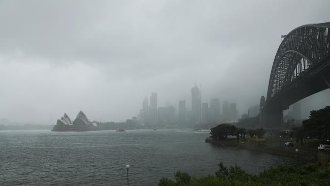 Heavy rain lashes Sydney on Wednesday. Picture: John Grainger