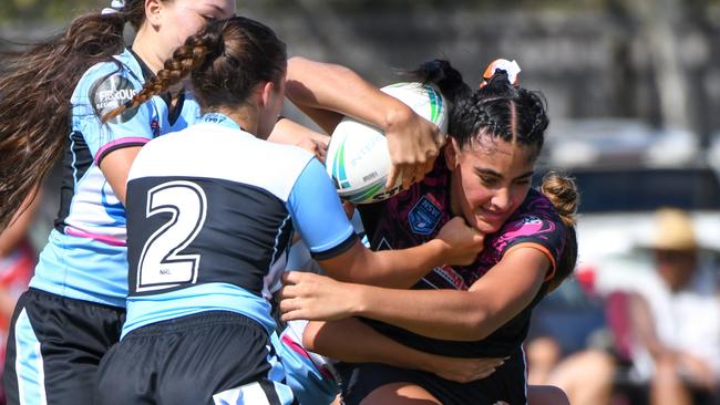 Harmony Crichton playing in the Wests Tigers Tarsha Gale Cup team. Picture: Rhiannah Gebbie/Shot Of Guac Photography
